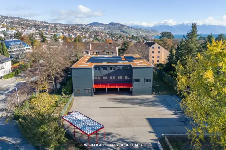 Schulhaus-Schulcontainer-Container-Pully